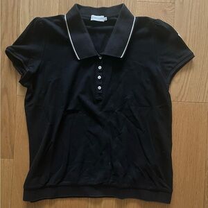 Vintage Moncler short sleeve polo shirt in black
